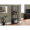 Monarch Specialties Bookshelf, Bookcase, Etagere, 4 Tier, 62"H, Office, Bedroom, Metal, Laminate, Brown, Black I 3617 - alternate 2